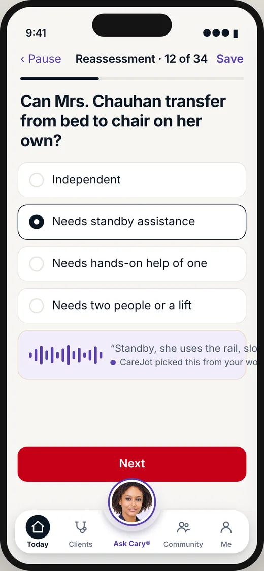 CareBravo nurse screen: A reassessment, one question at a time.