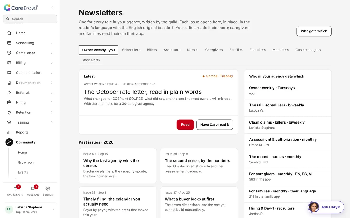 Community newsletters: one for every role in your agency, written by the guild.