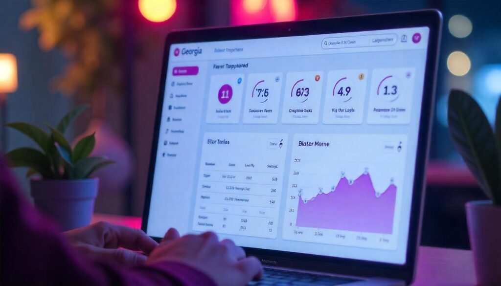 Georgia GAPP EVV compliance dashboard showing caregiver visit logs and GPS tracking in a lavender UI — CareBravo